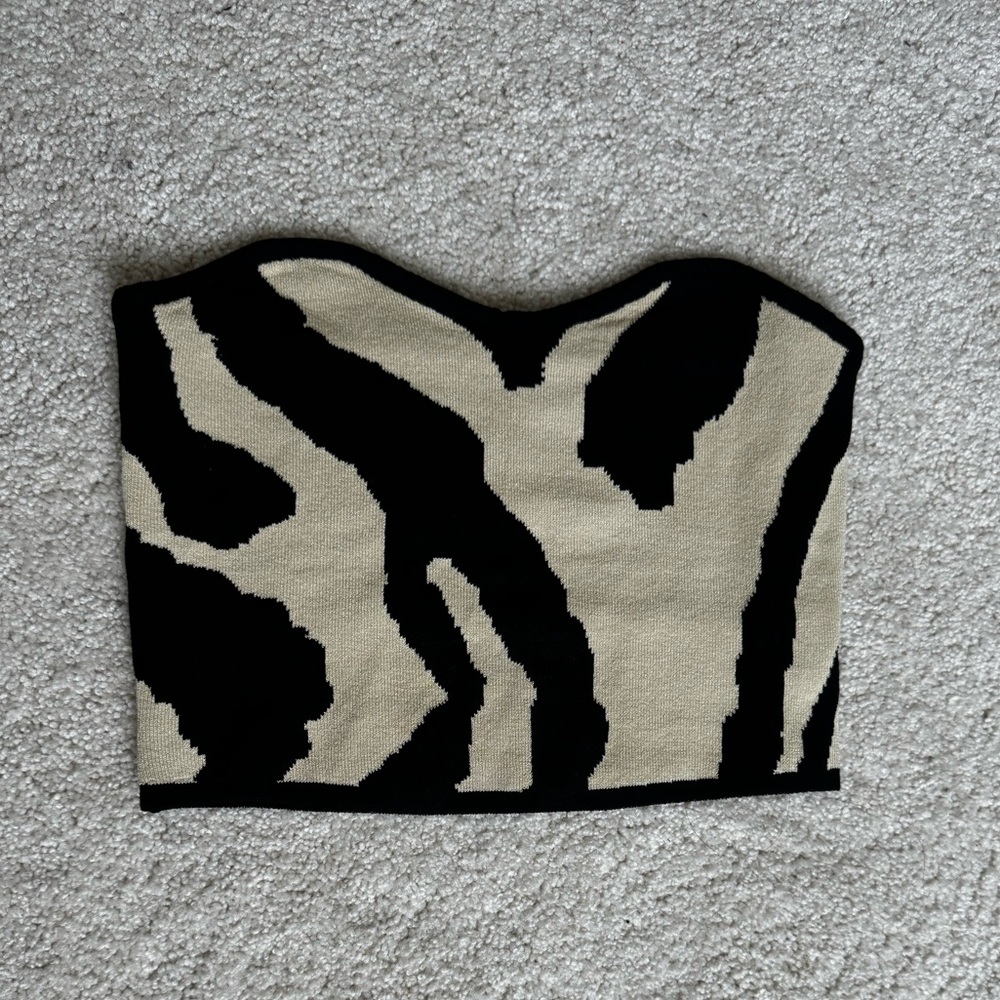 Black and cream bandeau top
